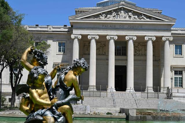 This photograph shows the Magistrates' Court in Marseille, on June 23, 2026.  (Photo by Miguel MEDINA / AFP)