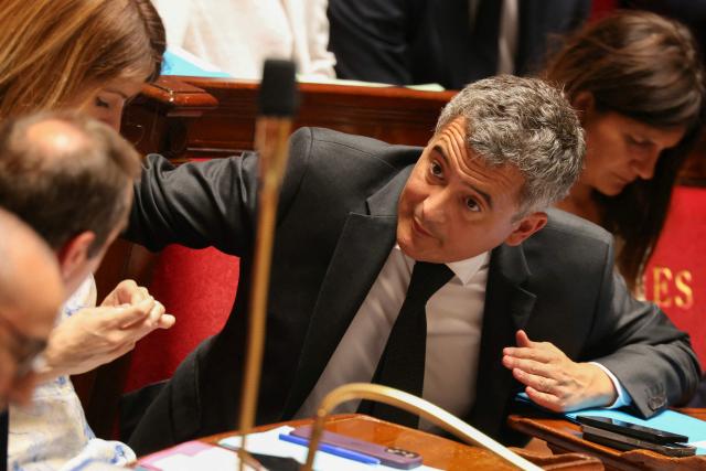 France's Justice Minister Gerald Darmanin addresses France's Prime minister Sebastien Lecornu during a session of questions to the government at The National Assembly, France's lower house of parliament in Paris on June 23, 2026. (Photo by Alain JOCARD / AFP)