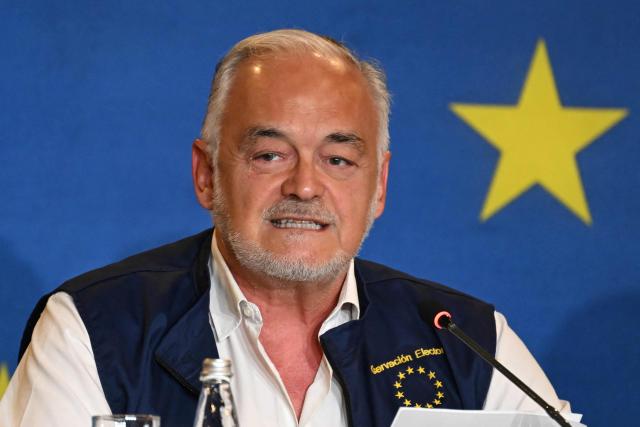 Esteban Gonzalez Pons, chief observer of the EU Election Observation Mission to Colombia 2026, speaks during a press conference on Colombia's presidential elections in Bogota on June 23, 2026. Rightist leaders from across the Americas congratulated Colombia's hard-right president-elect Abelardo de la Espriella after he defeated his leftist rival in a razor-tight vote on June 21, 2026. With almost all the votes counted, De la Espriella held 49.66 percent of the ballots versus Senator Ivan Cepeda's 48.70 percent. (Photo by Raul ARBOLEDA / AFP)