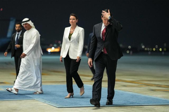 US Secretary of State Marco Rubio adjusts his hair following his arrival at al-Bateen Executive Airport in Abu Dhabi on June 23, 2026, on the first stop of a tour of Gulf states aimed at showing solidarity with key allies hit hard by the Middle East war. Rubio's delicate mission comes with Gulf countries having paid a heavy economic price for the US and Israel's decision to go to war with Iran against their wishes, prompting Tehran to lash out at its regional neighbours. (Photo by Eric Lee / POOL / AFP)