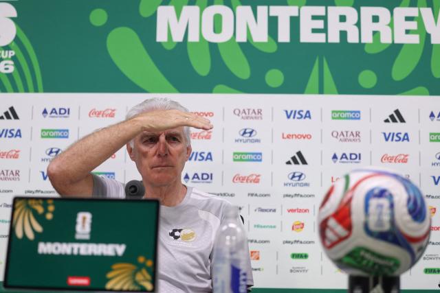 South Africa's Belgian head coach Hugo Broos gives a press conference at the Monterrey Stadium in Mexico on June 23, 2026, on the eve of the 2026 World Cup match between South Africa and South Korea. (Photo by Julio Cesar AGUILAR / AFP)