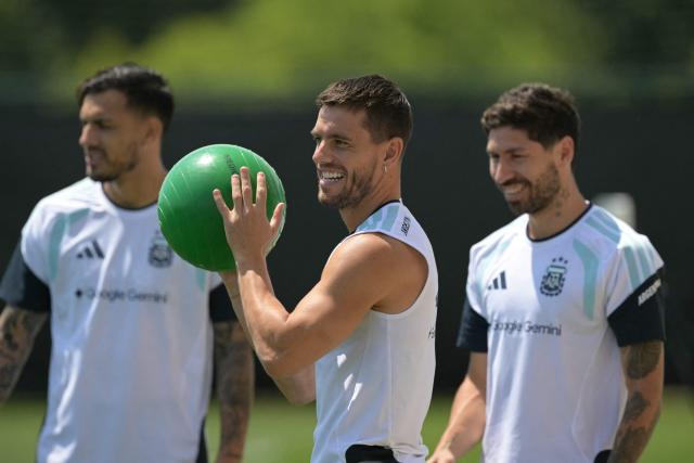 Argentina's midfielder #11 Giovani Lo Celso takes part in a training session at the Sporting KC Training Centre in Kansas City on June 23, 2026, during the 2026 World Cup football tournament. (Photo by Juan MABROMATA / AFP)