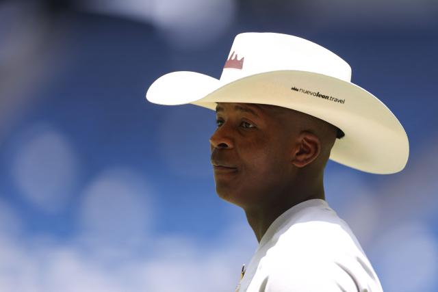 South Africa's defender #14 Mbekezeli Mbokazi walk of the pitch at the Monterrey Stadium in Mexico on June 23, 2026, on the eve of the 2026 World Cup match between South Africa and South Korea. (Photo by Julio Cesar AGUILAR / AFP)
