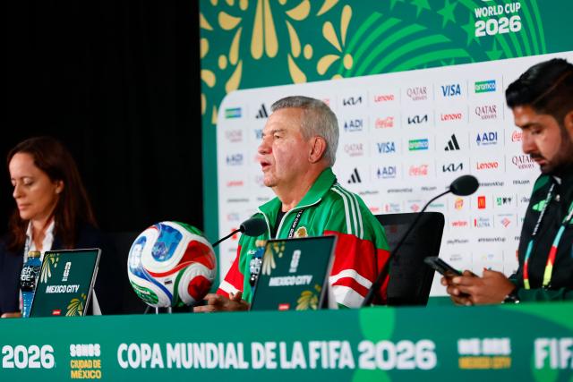 Mexico's head coach Javier Aguirre gives a press conference at the Mexico city stadium, Mexico on June 23, 2026, during the 2026 World Cup football tournament. (Photo by Rodrigo OROPEZA / AFP)