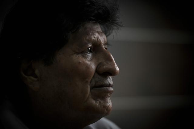 Former Bolivia's president (2006-2019) Evo Morales gestures during an interview with AFP in Lauca Ene, Tiraque province, Cochabamba department, Bolivia, on June 23, 2026. (Photo by MARTIN BERNETTI / AFP)