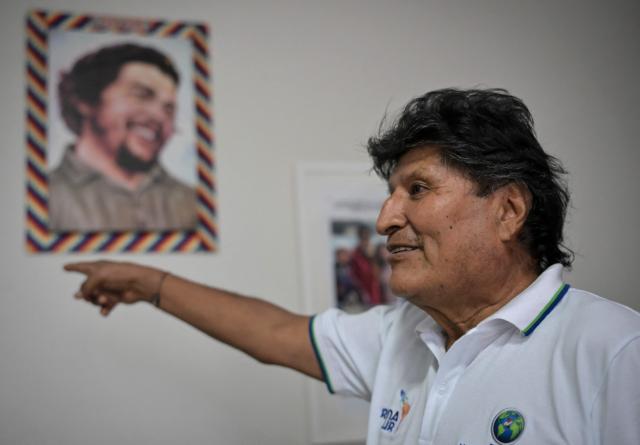 Former Bolivia's president (2006-2019) Evo Morales speaks during an interview with AFP in Lauca Ene, Tiraque province, Cochabamba department, Bolivia, on June 23, 2026. (Photo by MARTIN BERNETTI / AFP)