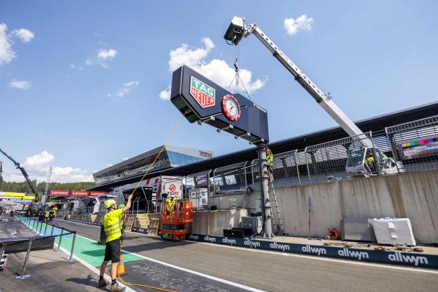 Preparation works are under way on the Red Bull Ring race track in Spielberg, Austria on June 24, 2026, ahead of the Formula One Austrian Grand Prix. (Photo by ERWIN SCHERIAU / APA / AFP) / Austria OUT