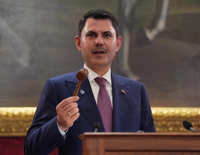 Murat Kurum, the president of the 2026 United Nations Climate Change Conference (COP31), speaks at a London Climate Week reception, hosted by the Department for Energy Security and Net Zero (DESNZ), at St James's Palace, London on June 24, 2026. (Photo by Yui Mok / POOL / AFP)