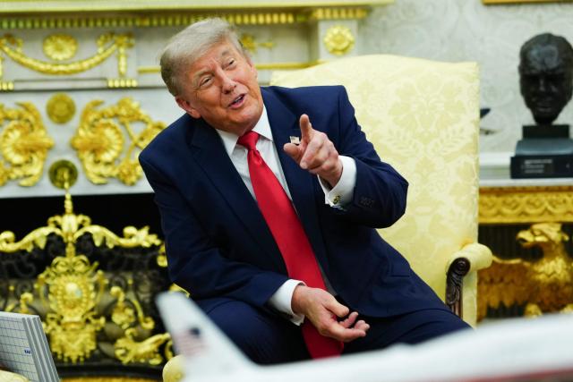 US President Donald Trump speaks during a meeting with NATO Secretary General Mark Rutte in the Oval Office of the White House in Washington, DC, on June 24, 2026. (Photo by Aaron Schwartz / AFP)