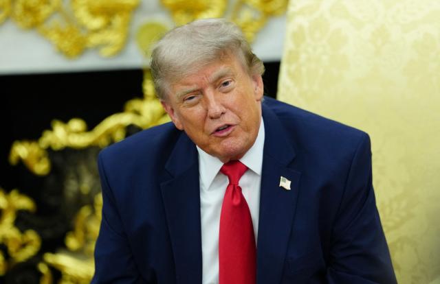 US President Donald Trump speaks during a meeting with NATO Secretary General Mark Rutte in the Oval Office of the White House in Washington, DC, on June 24, 2026. (Photo by Aaron Schwartz / AFP)