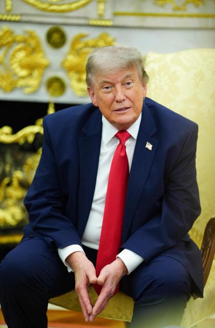 US President Donald Trump speaks during a meeting with NATO Secretary General Mark Rutte in the Oval Office of the White House in Washington, DC, on June 24, 2026. (Photo by Aaron Schwartz / AFP)