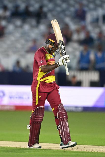 West Indies' Chinelle Henry reacts to reaching her half century during the ICC Women's T20 cricket world cup 2026 match between England and West Indies, at Lord's in London on June 24, 2026. (Photo by JUSTIN TALLIS / AFP)
