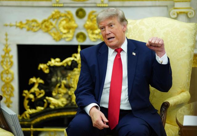 US President Donald Trump speaks during a meeting with NATO Secretary General Mark Rutte in the Oval Office of the White House in Washington, DC, on June 24, 2026. (Photo by Aaron Schwartz / AFP)