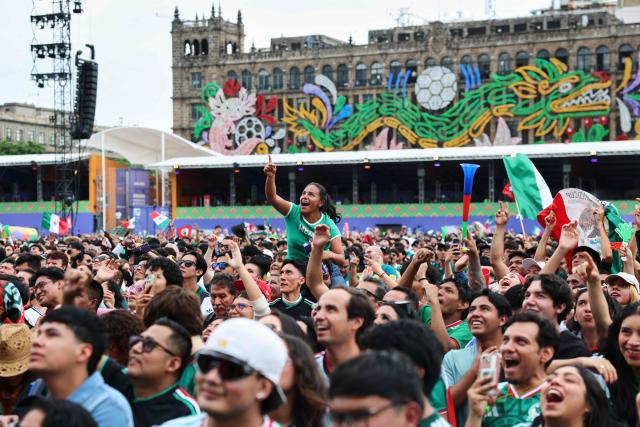 Mexican football fans gather at the FIFA Fan Fest in Mexico City ahead of the FIFA World Cup 2026 match between Mexico and Czechia, in Mexico City on June 24, 2026. (Photo by Claudia Rosel / AFP)