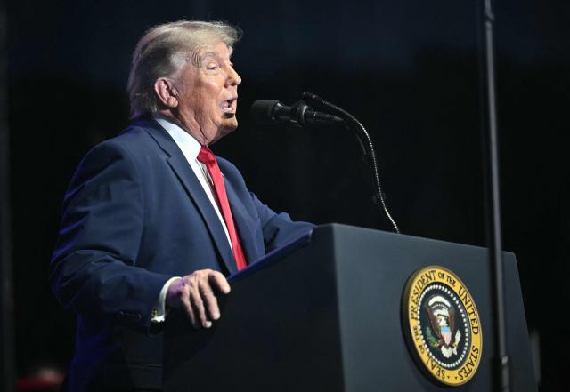 US President Donald Trump speaks during the kick-off celebration for the "Great American State Fair" on the National Mall in Washington, DC, June 24, 2026. The "Great American State Fair" will be held from June 25 to July 10, 2026, to celebrate the 250th anniversary of US independence. (Photo by Mandel NGAN / AFP)