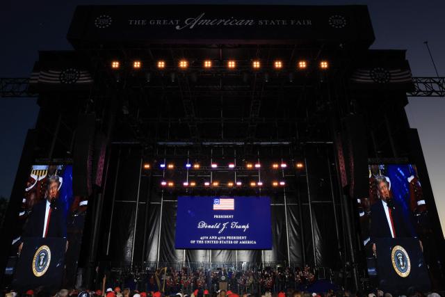 US President Donald Trump speaks during the kick-off celebration for the "Great American State Fair" on the National Mall in Washington, DC, June 24, 2026. The "Great American State Fair" will be held from June 25 to July 10, 2026, to celebrate the 250th anniversary of US independence. (Photo by Jemal COUNTESS / AFP)