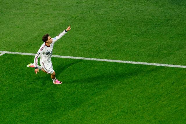 Mexico's defender #20 Mateo Chavez celebrates scoring his team's first goal during the 2026 World Cup Group A football match between the Czech Republic and Mexico at the Mexico City Stadium in Mexico City on June 24, 2026.  (Photo by Rodrigo Oropeza / AFP)