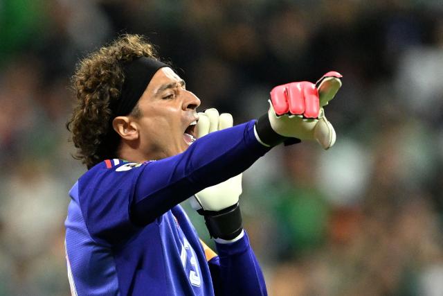 Mexico's goalkeeper #13 Guillermo Ochoa gestures during the 2026 World Cup Group A football match between the Czech Republic and Mexico at the Mexico City Stadium in Mexico City on June 24, 2026.  (Photo by CARL DE SOUZA / AFP)