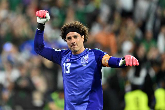 Mexico's goalkeeper #13 Guillermo Ochoa celebrates after winning the 2026 World Cup Group A football match between the Czech Republic and Mexico at the Mexico City Stadium in Mexico City on June 24, 2026.  (Photo by CARL DE SOUZA / AFP)
