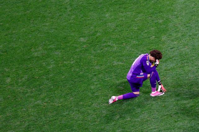 Mexico's goalkeeper #13 Guillermo Ochoa celebrates after winning the 2026 World Cup Group A football match between the Czech Republic and Mexico at the Mexico City Stadium in Mexico City on June 24, 2026.  (Photo by Rodrigo Oropeza / AFP)