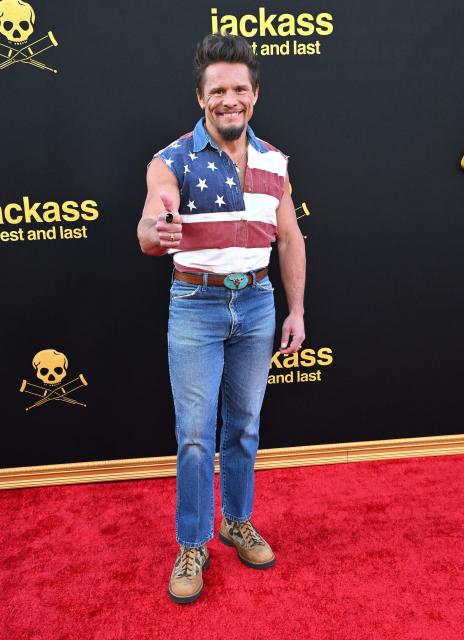 US actor and comedian Tony Cavalero attends the Los Angeles premiere of "Jackass: Best and Last" at the Paramount Theatre in Los Angeles on June 23, 2026. (Photo by LISA O'CONNOR / AFP)