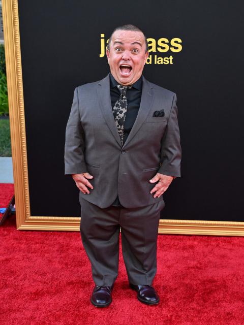 Italian-US stunt performer Jason Acuna aka Wee Man attends the Los Angeles premiere of "Jackass: Best and Last" at the Paramount Theatre in Los Angeles on June 23, 2026. (Photo by LISA O'CONNOR / AFP)
