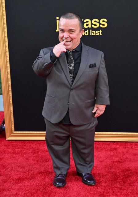 Italian-US stunt performer Jason Acuna aka Wee Man attends the Los Angeles premiere of "Jackass: Best and Last" at the Paramount Theatre in Los Angeles on June 23, 2026. (Photo by LISA O'CONNOR / AFP)