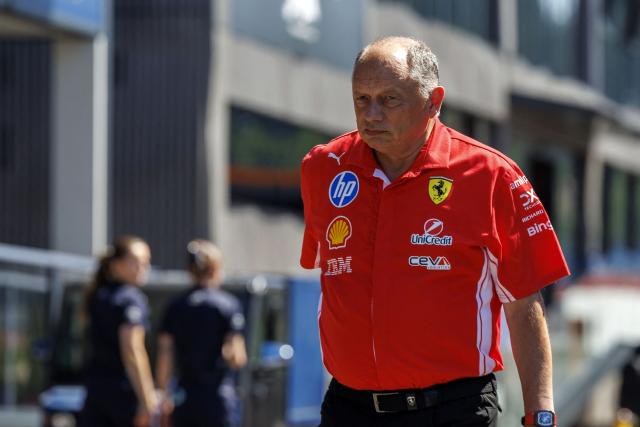 Ferrari's French team principal Frederic Vasseur arrives at the Red Bull Ring race track in Spielberg, Austria on June 25, 2026, ahead of the Formula One Austrian Grand Prix. (Photo by ERWIN SCHERIAU / APA / AFP) / Austria OUT