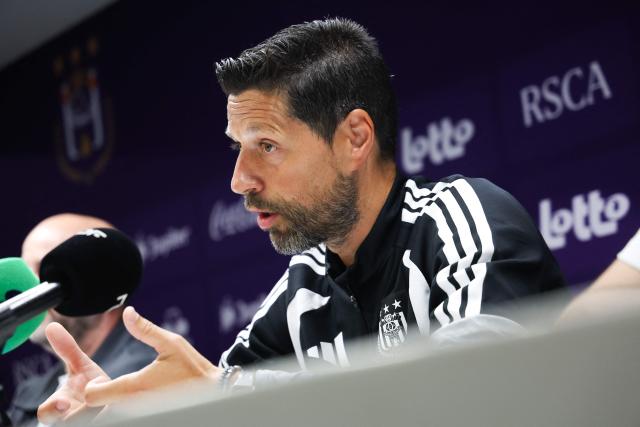 Belgian ProLeague football club Anderlecht's newly appointed head coach Vitor Bruno holds a press conference in Anderlecht on June 25, 2026. (Photo by VIRGINIE LEFOUR / Belga / AFP) / Belgium OUT