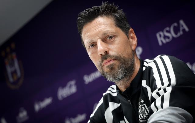 Belgian ProLeague football club Anderlecht's newly appointed head coach Vitor Bruno holds a press conference in Anderlecht on June 25, 2026. (Photo by VIRGINIE LEFOUR / Belga / AFP) / Belgium OUT