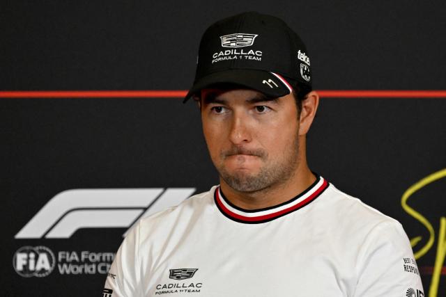 Cadillac's Mexican driver Sergio Perez attends a press conference at the Red Bull Ring race track in Spielberg, Austria, on June 25, 2026, ahead of the Formula One Austrian Grand Prix. (Photo by Andrej ISAKOVIC / AFP)