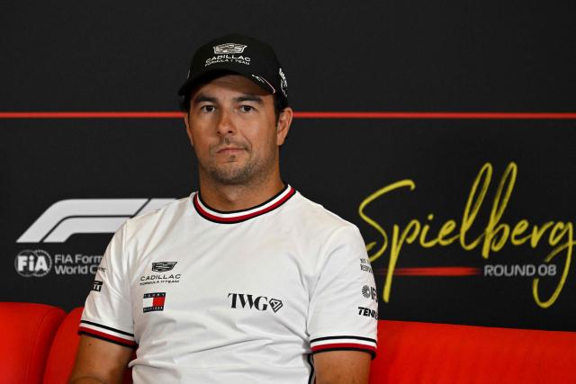 Cadillac's Mexican driver Sergio Perez attends a press conference at the Red Bull Ring race track in Spielberg, Austria, on June 25, 2026, ahead of the Formula One Austrian Grand Prix. (Photo by Andrej ISAKOVIC / AFP)