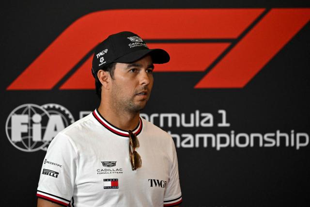 Cadillac's Mexican driver Sergio Perez attends a press conference at the Red Bull Ring race track in Spielberg, Austria, on June 25, 2026, ahead of the Formula One Austrian Grand Prix. (Photo by Andrej ISAKOVIC / AFP)