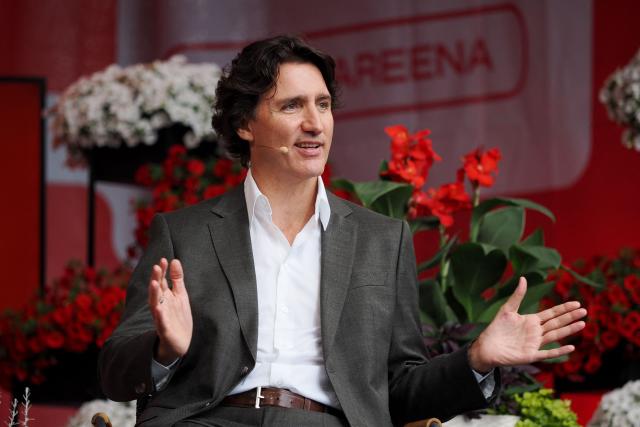 Canada's former prime minister Justin Trudeau speaks during the societal and political discussion festival SuomiAreena in Pori, Finland on June 25, 2026. (Photo by Petri Hakosalo / Lehtikuva / AFP) / Finland OUT