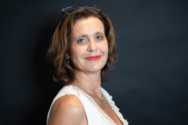 French actor, director, producer and jury member Pascale Pouzadoux poses on the sidelines of the Cinema and Film Music La Baule festival, in La Baule, western France, on June 25, 2026. (Photo by Sebastien Salom-Gomis / AFP)