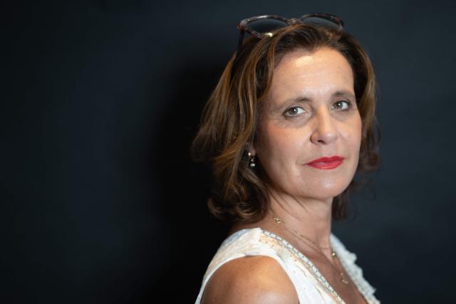French actor, director, producer and jury member Pascale Pouzadoux poses on the sidelines of the Cinema and Film Music La Baule festival, in La Baule, western France, on June 25, 2026. (Photo by Sebastien Salom-Gomis / AFP)