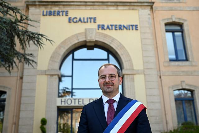 Mayor of Agde Aurelien Lopez Liguori poses at the city hall of Agde, southern France on June 25, 2026. (Photo by Gabriel BOUYS / AFP)