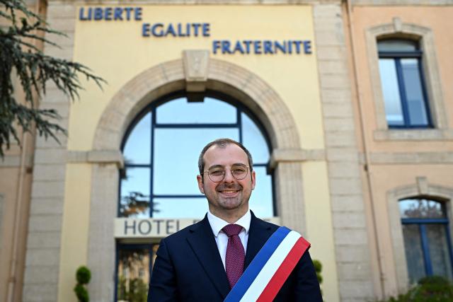 Mayor of Agde Aurelien Lopez Liguori poses at the city hall of Agde, southern France on June 25, 2026. (Photo by Gabriel BOUYS / AFP)