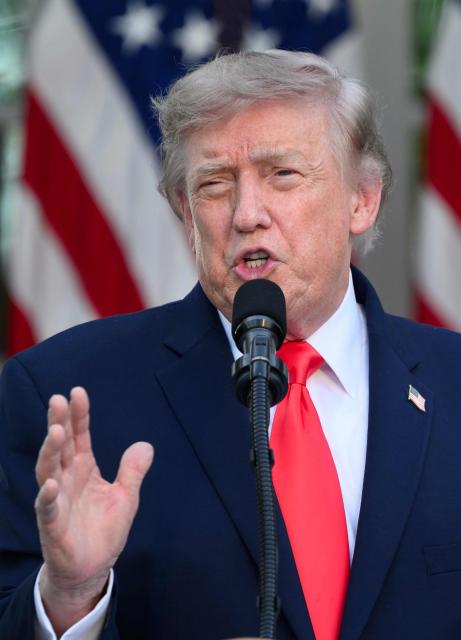 US President Donald Trump speaks during a Rose Garden Club dinner with American farmers at the White House in Washington, DC, on June 25, 2026. (Photo by Mandel NGAN / AFP)