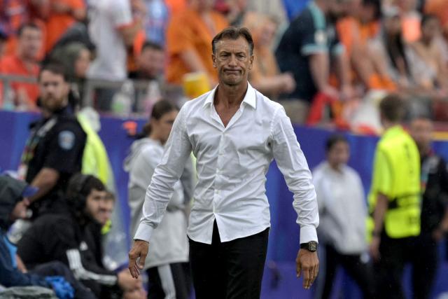 Tunisia's French head coach Herve Renard gestures during the 2026 World Cup Group F football match between Tunisia and the Netherlands at the Kansas City Stadium in Kansas City on June 25, 2026.  (Photo by Juan MABROMATA / AFP)
