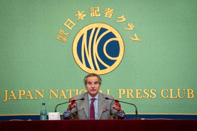 Rafael Mariano Grossi, Director General of the International Atomic Energy Agency (IAEA), speaks during a press conference at the Japan National Press Club in Tokyo on June 26, 2026. (Photo by Yuichi YAMAZAKI / AFP)