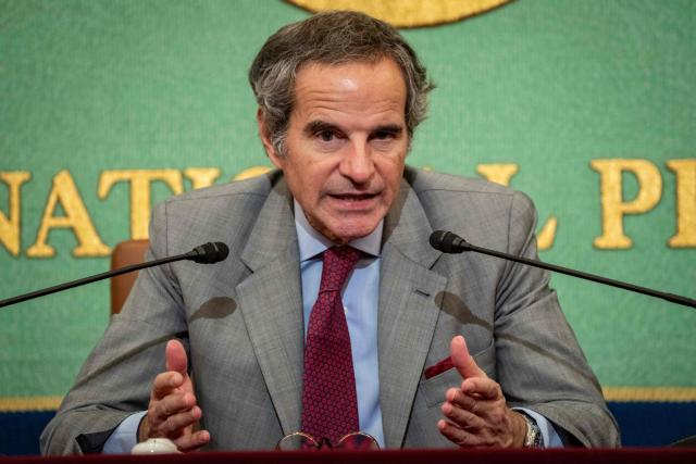 Rafael Mariano Grossi, Director General of the International Atomic Energy Agency (IAEA), speaks during a press conference at the Japan National Press Club in Tokyo on June 26, 2026. (Photo by Yuichi YAMAZAKI / AFP)