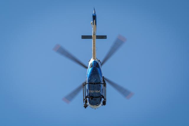 A helicopter carrying onboard Saudi Arabian defendant Taleb Jawad al-Abdulmohsen arrives on June 26, 2026 in Magdeburg, eastern Germany, before al-Abdulmohsen's trial for driving an SUV through a crowd at a Christmas market. The court sentenced to life in jail the Saudi psychiatrist who drove an SUV through a crowded Christmas market in 2024, killing six people and injuring more than 300. (Photo by Ronny HARTMANN / AFP)