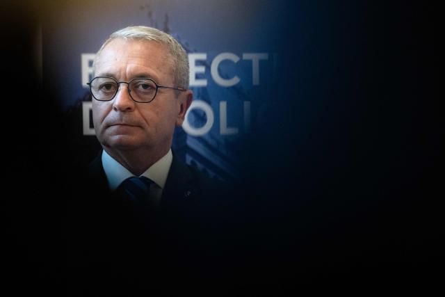 (FILES) Newly-appointed Paris' police prefect Patrice Faure looks on during a visit at the police headquarters (prefecture de police), his first official visit since taking office, in Paris on November 4, 2025. Police Prefect Patrice Faure asked on June 26, 2026, the organizers of "large-scale" events scheduled for this weekend in Paris—such as the Solidays festival, the Pride March, and the Charlety athletics meet—to cancel their events. The police prefecture justified this request by citing the "exceptional heatwave that has been ongoing since June 21," which is placing a strain on emergency services and healthcare facilities. In a statement, the prefecture warned that if the organizers in question do not "agree" to cancel these events, "the police prefect will ban them by official order." (Photo by Julie SEBADELHA / AFP)