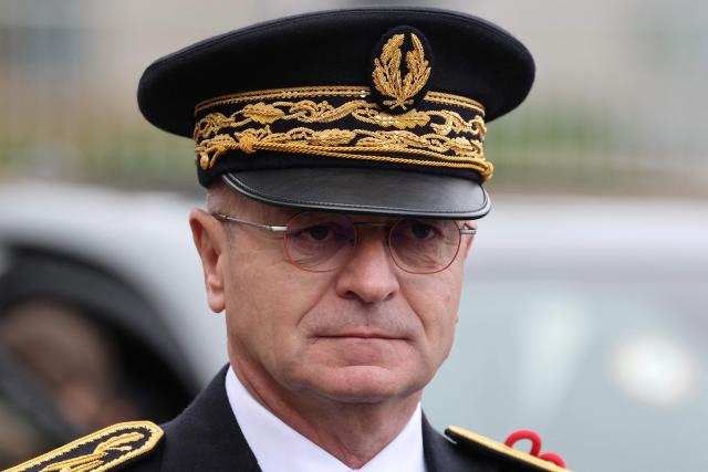 (FILES) Paris Police Prefect Patrice Faure attends a wreath-laying ceremony in front of the statue of Georges Clemenceau on the Champs-Elysees avenue in Paris, on November 11, 2025, as part of the commemorations marking the 107th anniversary of the November 11, 1918, Armistice, ending World War I (WWI). Police Prefect Patrice Faure asked on June 26, 2026, the organizers of "large-scale" events scheduled for this weekend in Paris—such as the Solidays festival, the Pride March, and the Charlety athletics meet—to cancel their events. The police prefecture justified this request by citing the "exceptional heatwave that has been ongoing since June 21," which is placing a strain on emergency services and healthcare facilities. In a statement, the prefecture warned that if the organizers in question do not "agree" to cancel these events, "the police prefect will ban them by official order." (Photo by Ludovic MARIN / POOL / AFP)