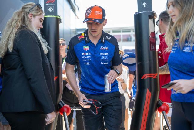 Red Bull Racing's Dutch driver Max Verstappen arrives to the paddock prior to the first practice session at the Red Bull Ring race track in Spielberg, Austria on June 26, 2026, ahead of the Formula One Austrian Grand Prix. (Photo by Joe KLAMAR / AFP)