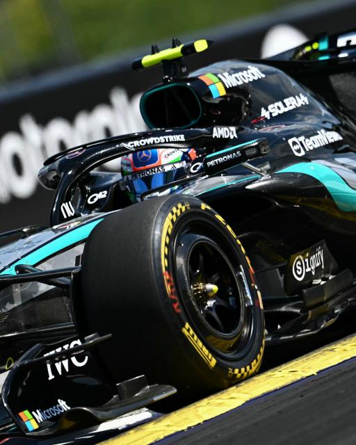 Mercedes' Italian driver Kimi Antonelli drives during the first practice session at the Red Bull Ring race track in Spielberg, Austria on June 26, 2026, ahead of the Formula One Austrian Grand Prix. (Photo by Joe Klamar / AFP)
