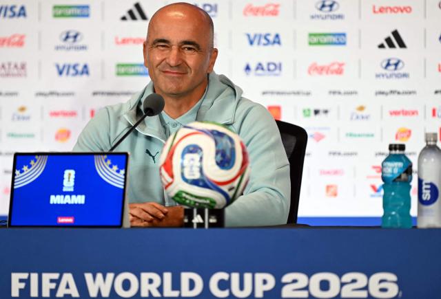 Portugal's Spanish head coach Roberto Martinez gives an MD-1 press conference at the Miami Stadium in Miami Gardens on June 26, 2026, on the eve of the 2026 World Cup Group K football match between Colombia and Portugal.  (Photo by CHANDAN KHANNA / AFP)
