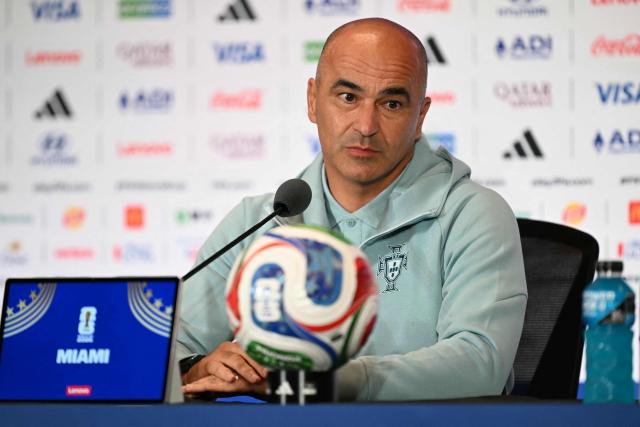 Portugal's Spanish head coach Roberto Martinez gives an MD-1 press conference at the Miami Stadium in Miami Gardens on June 26, 2026, on the eve of the 2026 World Cup Group K football match between Colombia and Portugal.  (Photo by CHANDAN KHANNA / AFP)