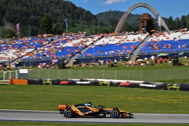 McLaren's Australian driver Oscar Piastri drives during the second practice session at the Red Bull Ring race track in Spielberg, Austria on June 26, 2026, ahead of the Formula One Austrian Grand Prix. (Photo by Andrej ISAKOVIC / AFP)